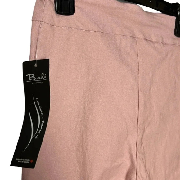 Y2K Bali 🇨🇦,NWT, capri ,blush pink,slim pants,elastic waist band,pull on, - Picture 7 of 8